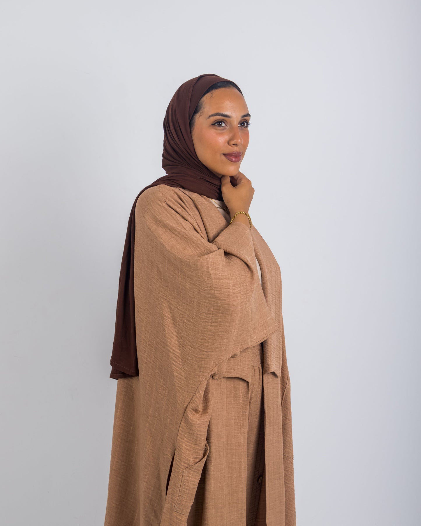 Relaxed Linen Set – Caramel Beige