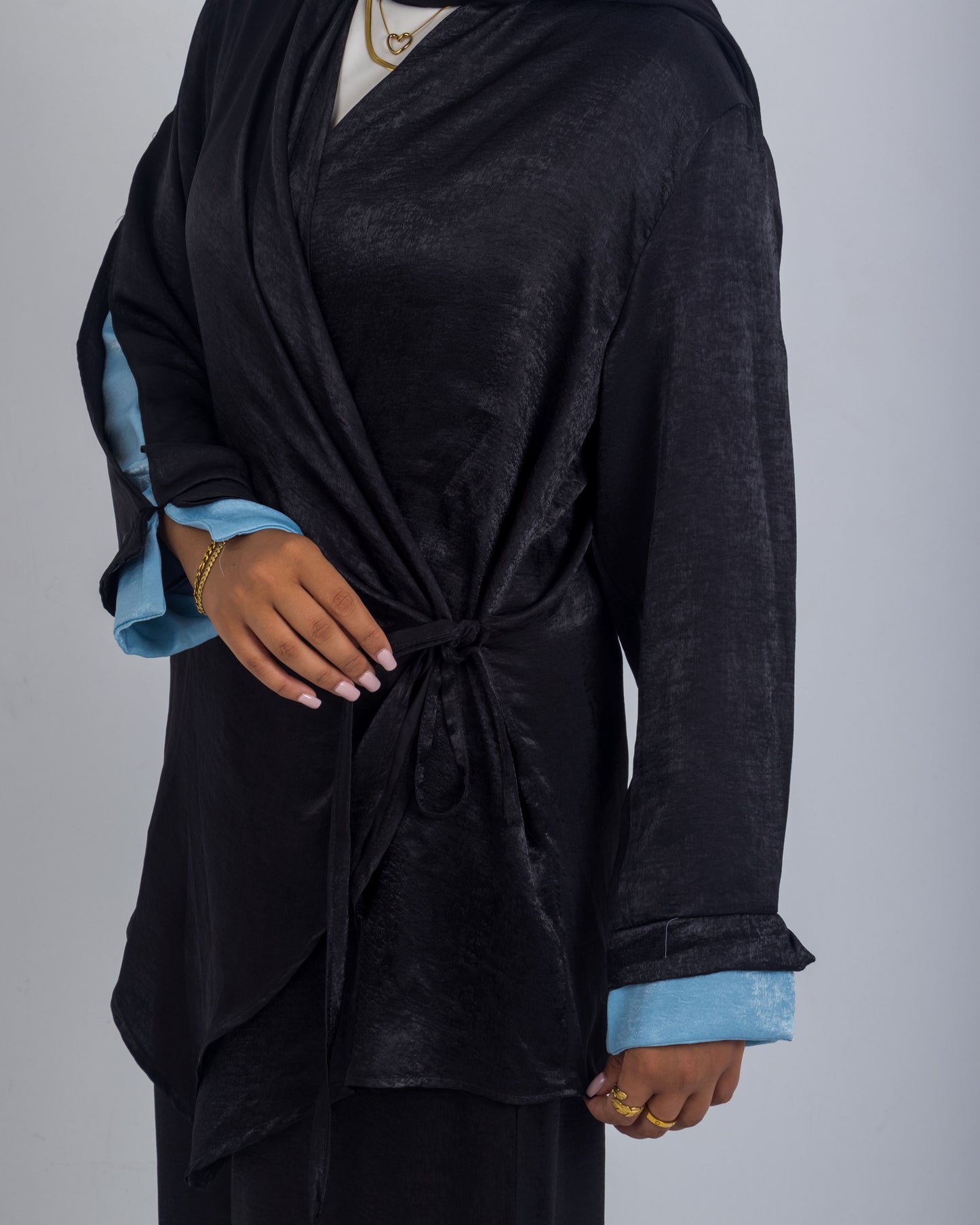 Flowy Shimmer Set – Black & Sky