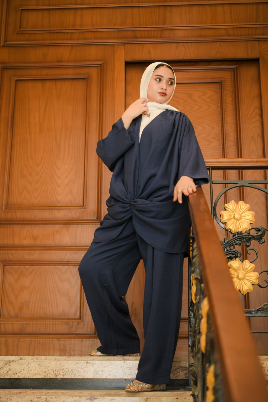 Elegant Navy Two-Piece Set