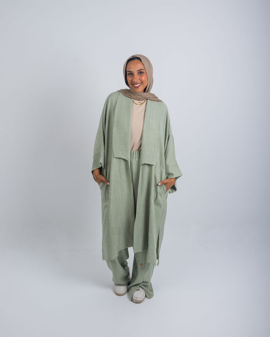Relaxed Linen Set – Sage Green