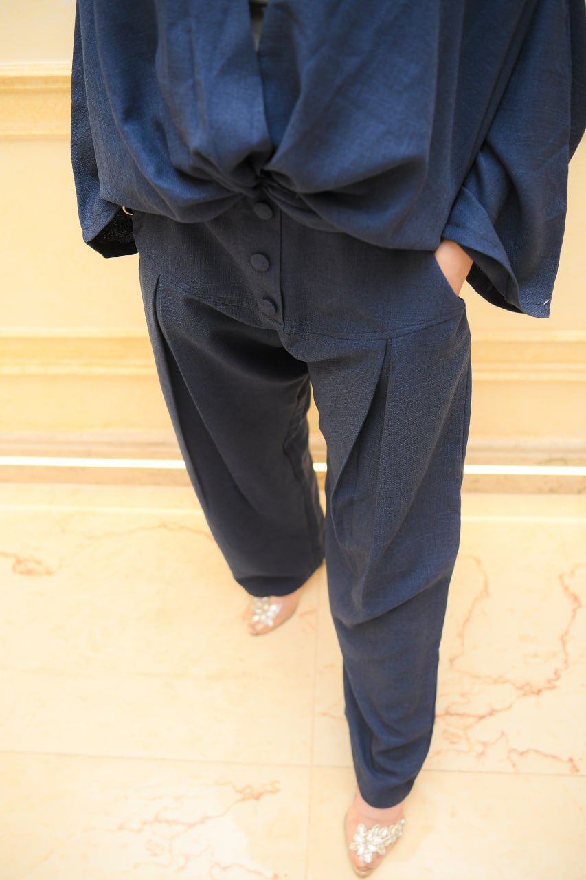 Elegant Navy Two-Piece Set